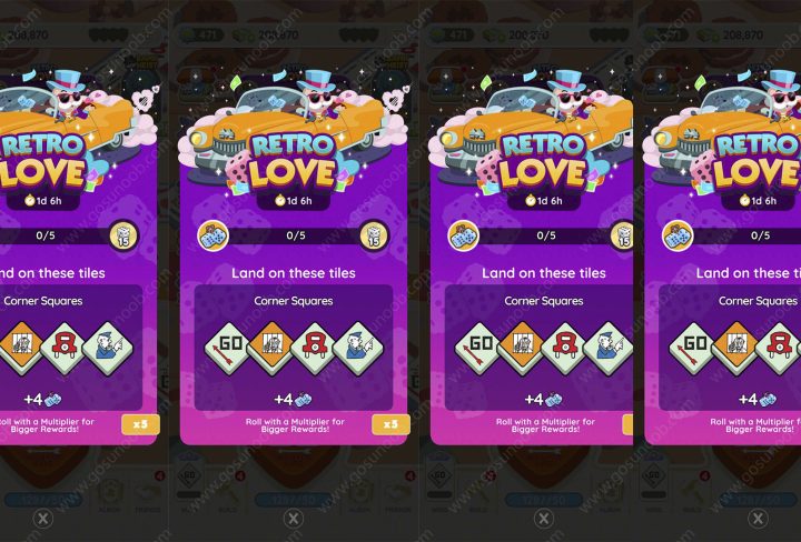 Retro Love Rewards Monopoly Go