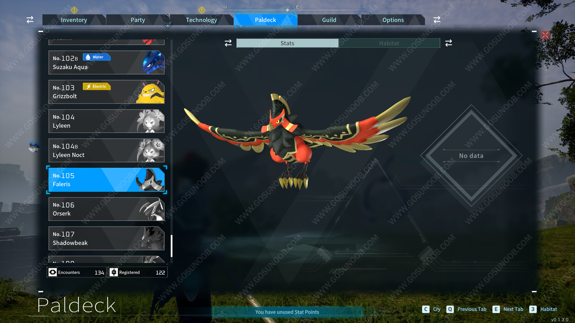 Falerisのリスト、場所、取得したオブジェクト、およびPalworldでの作業適性