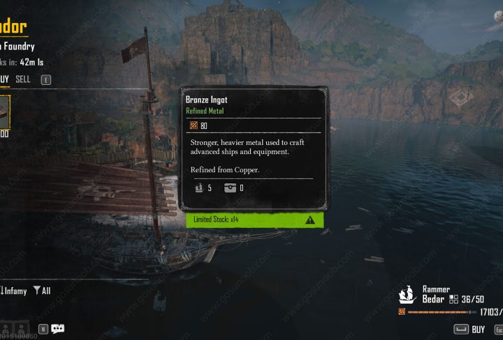 skull and bones copper ore & bronze ingot locations