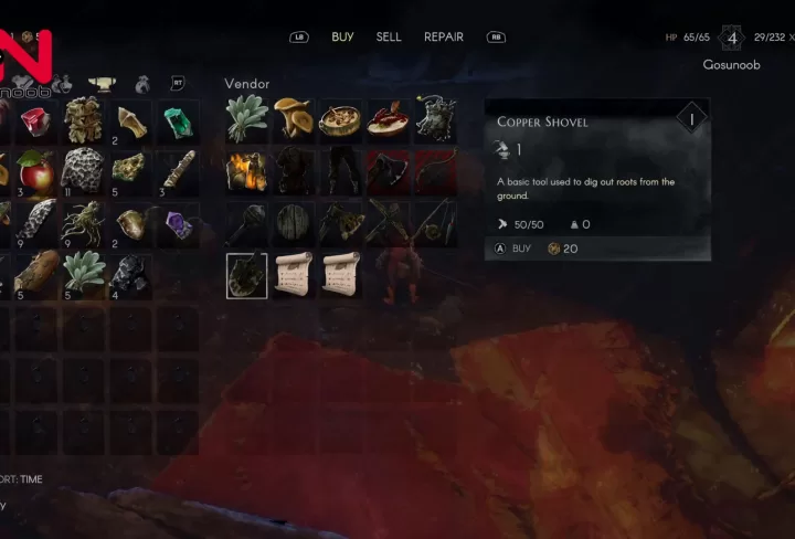 shovel location in no rest for the wicked