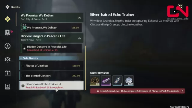 Silver Haired Echo Trainer Quest prerequisites