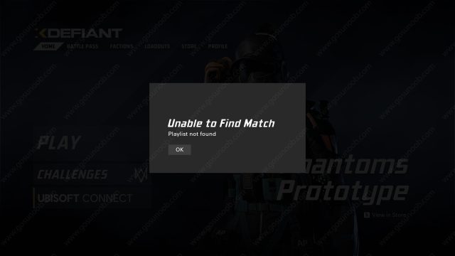 XDefiant Unable to Find Match - Playlist Not Found Error