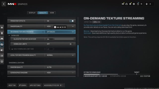 black ops 6 On Demand Texture Streaming