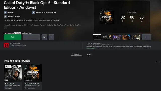 black ops 6 xbox game pass preload