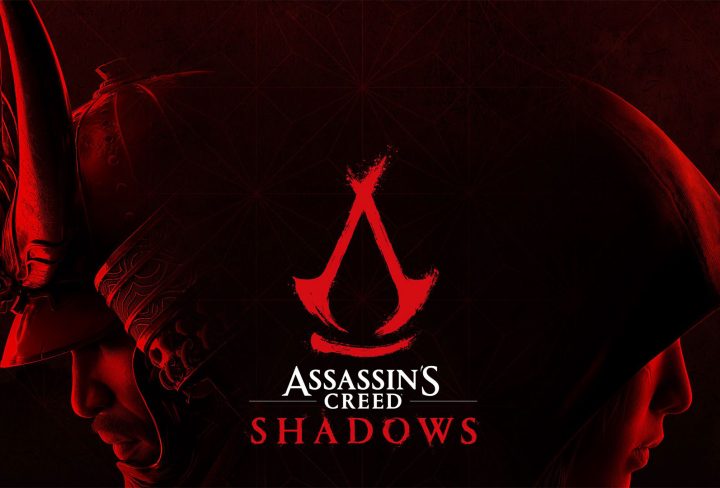 ac shadows promotional image with Yasuke and Naoe and game logo