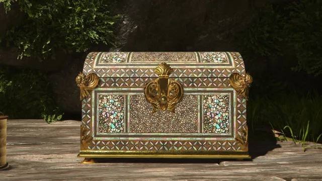 screenshot of a legendary chest in assassins creed shadows