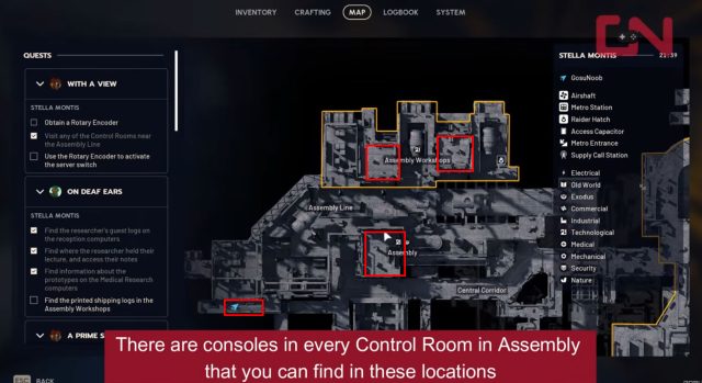 arc raiders Control Rooms near the Assembly Line locations