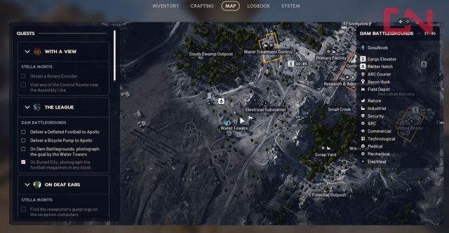 On Dam Battlegrounds photograph the goal by the Water Towers map