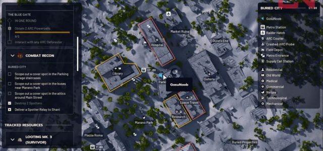 ARC Raiders Scope out a cover spot in the Parking Garage staircase map