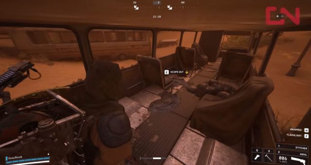 arc raiders Scope out a cover spot in the buses near Merano Park