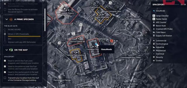 Transmit your location from the roof of the Container Storage building map
