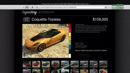 gtav vehicle Invetero Coquette Topless middle size