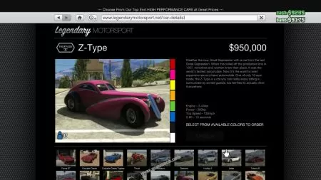 gtav vehicle Truffade Z-Type middle size